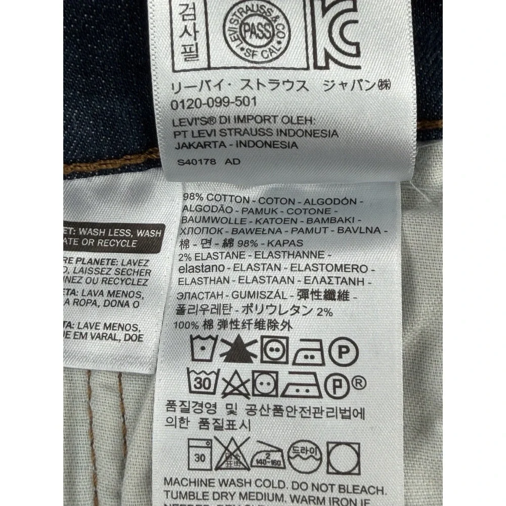 Levi's 514 Jeans Mens 30x32 Straight Fit Blue Denim Stretch Distressed Casual